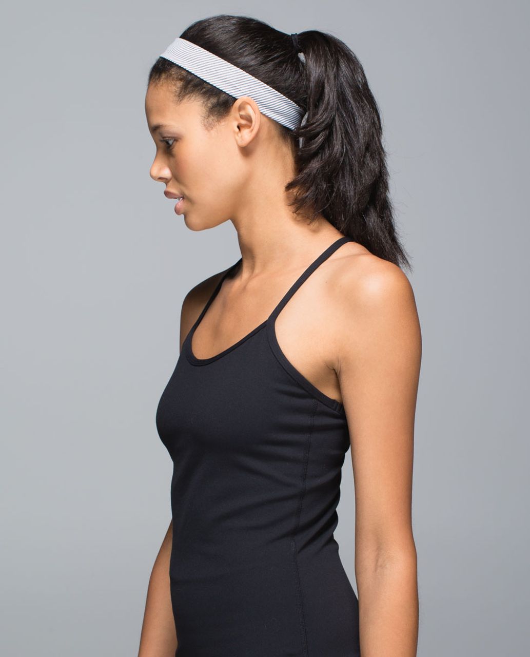 Lululemon Fly Away Tamer Headband *Skinny - Tonka Stripe Heathered Slate White