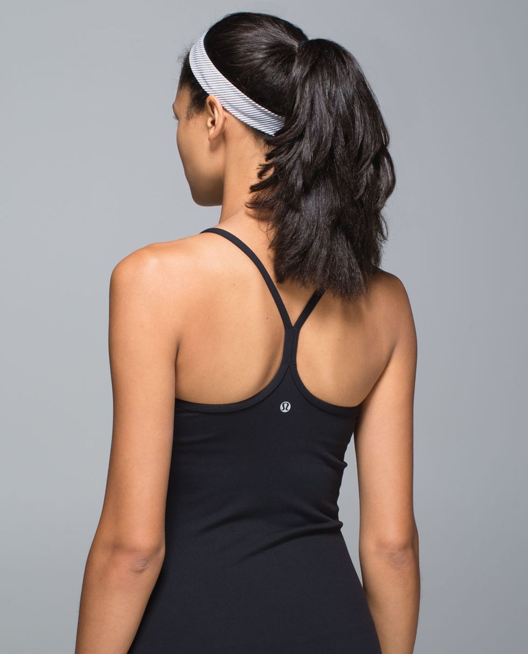 Lululemon Fly Away Tamer Headband *Skinny - Tonka Stripe Heathered Slate White