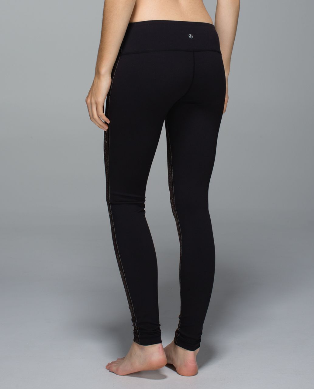 Lululemon Wunder Under Pant *Full-On Luon - Golden Godess Cashew Multi / Black