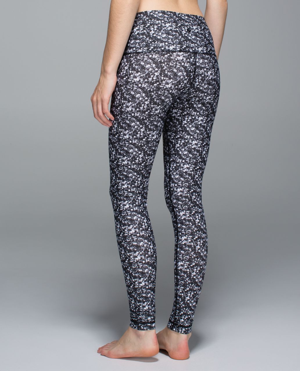 Lululemon Shine Tight (Roll Down) - Shimmy Shimmer Black White