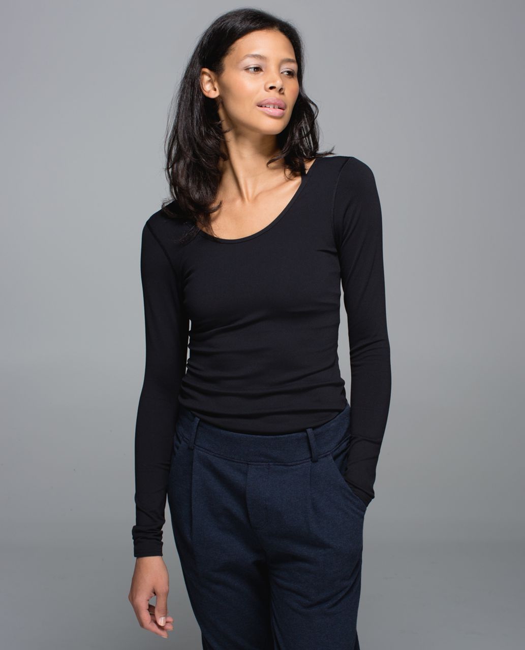 Lululemon Scoop Back Long Sleeve - Black - lulu fanatics