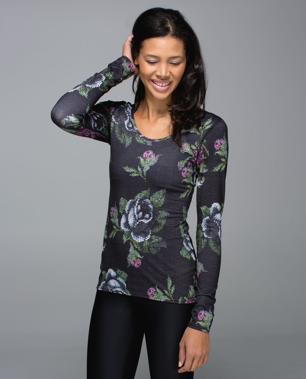 Lululemon Scoop Back Long Sleeve - Garden Party Smooth Silver Multi