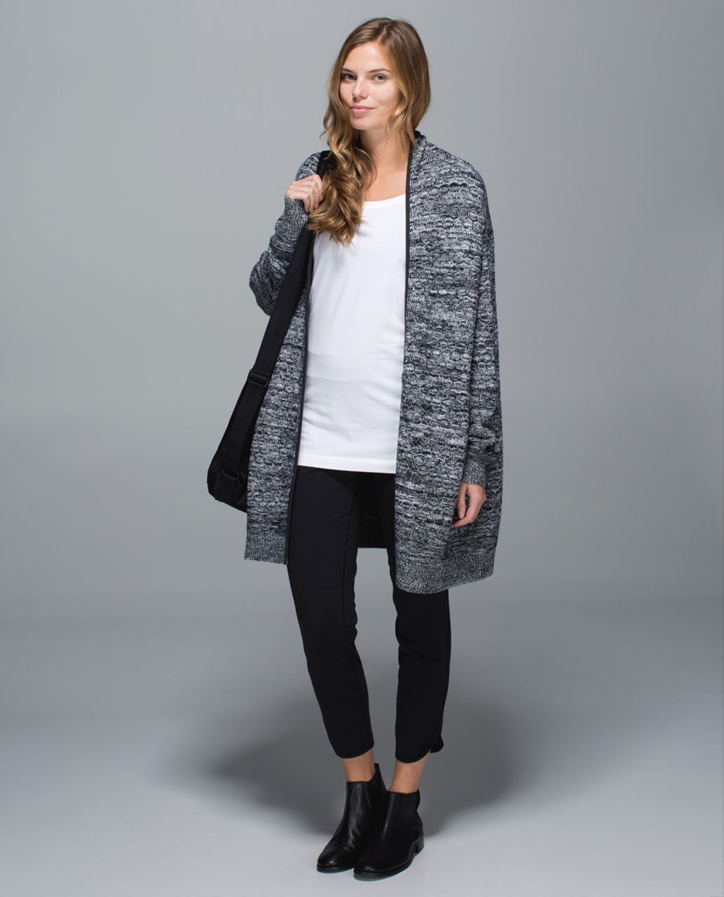 Lululemon Cardi All Day - Black / White - lulu fanatics