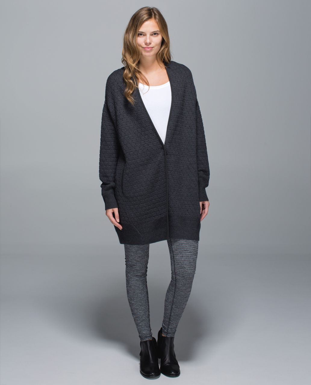 Lululemon Cardi All Day - Heathered Black