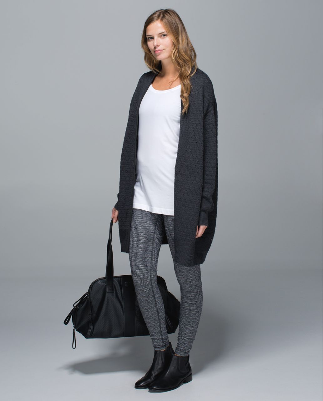 Lululemon Cardi All Day - Heathered Black