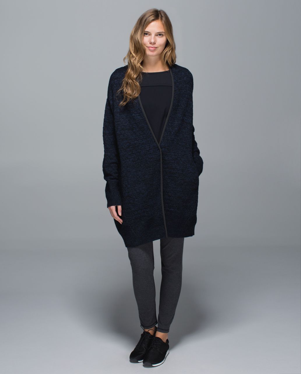 Lululemon Cardi All Day - Heathered Inkwell / Black