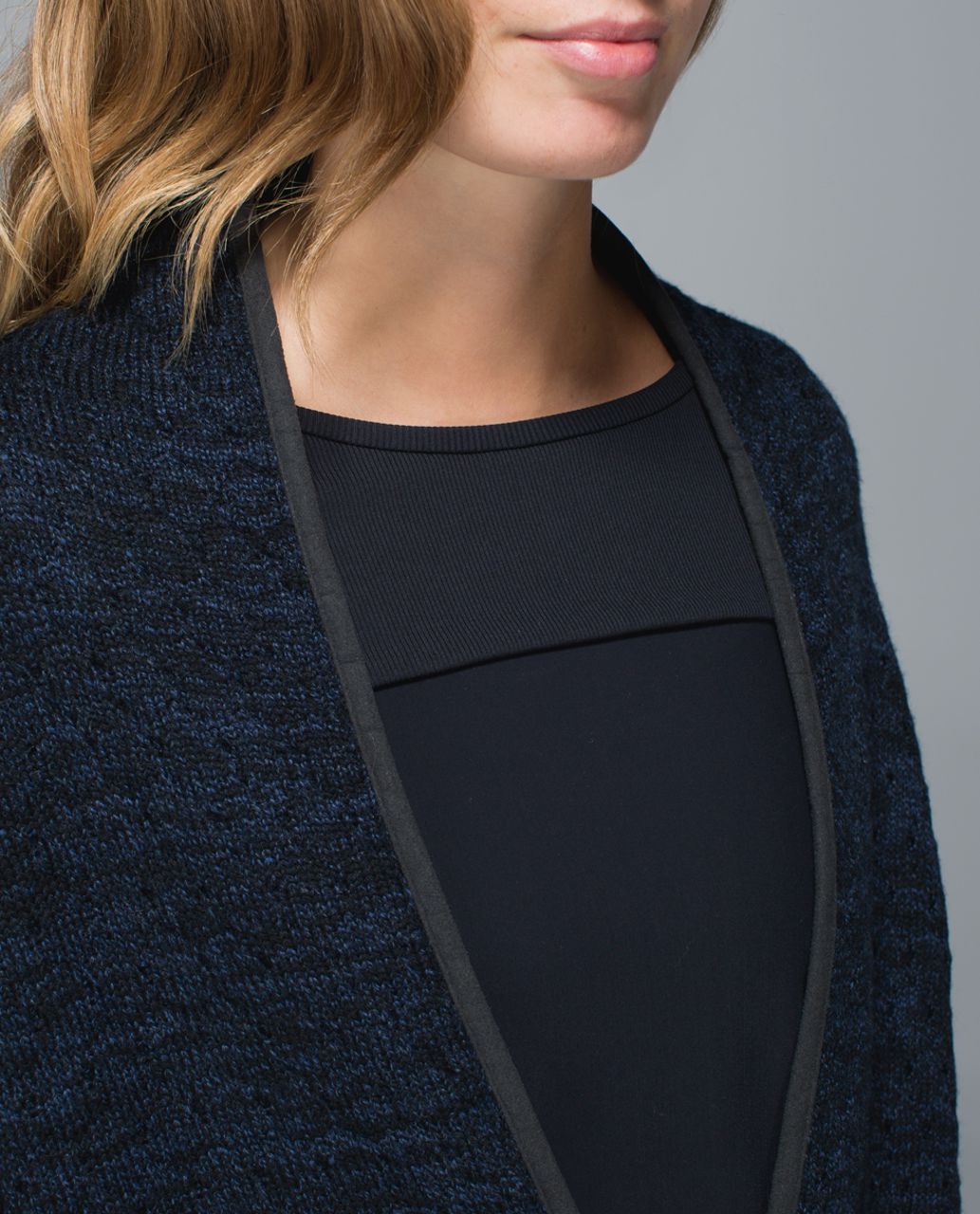 Lululemon Cardi All Day - Heathered Inkwell / Black