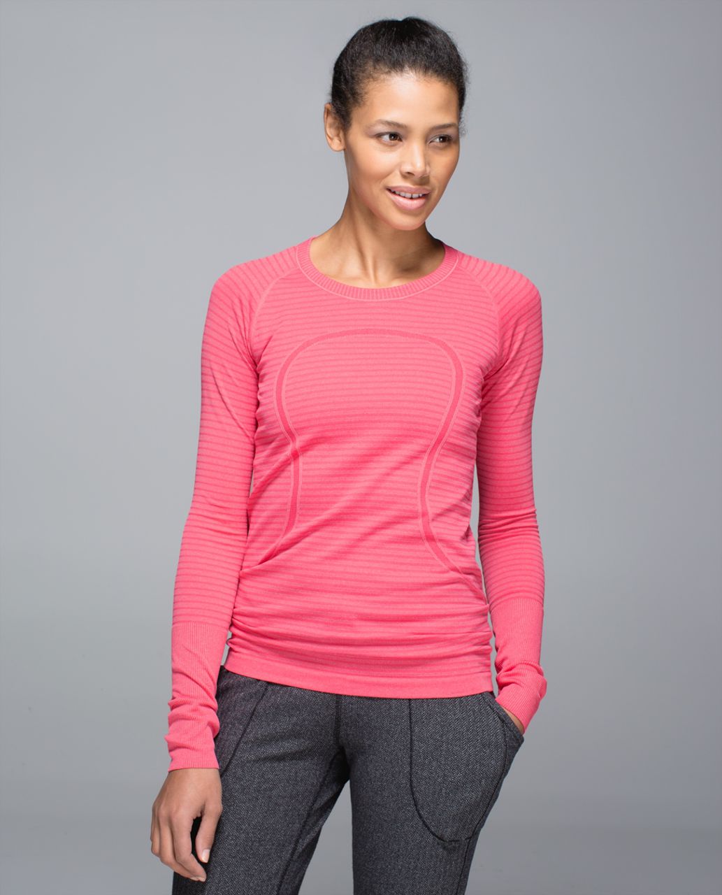 Lululemon Run: Swiftly Tech Long Sleeve Crew - Rugby Stripe Tonal Heathered  Boom Juice - lulu fanatics