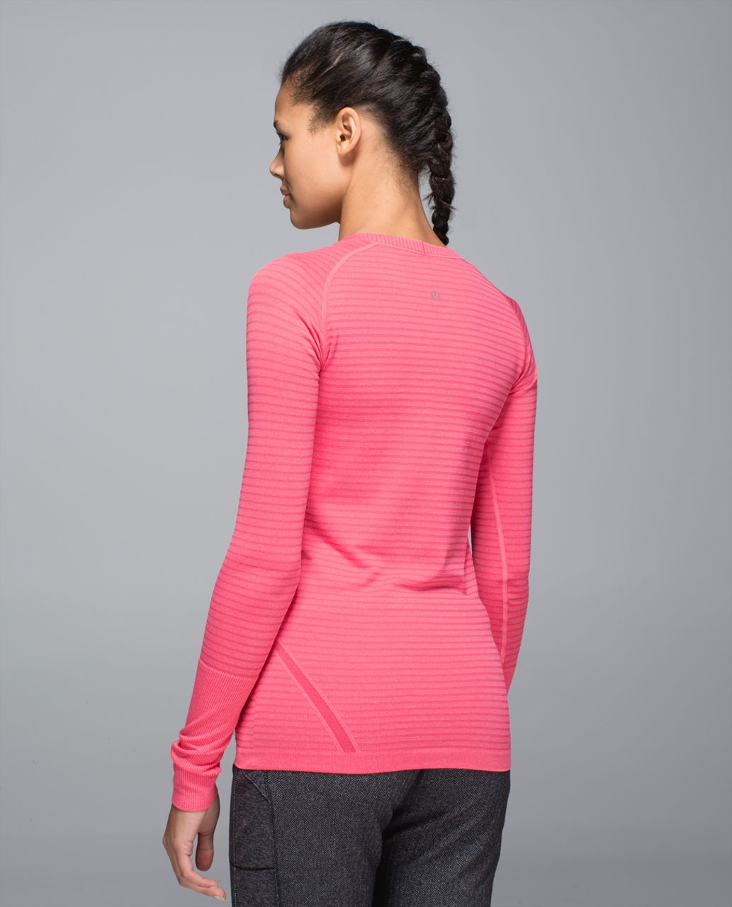 Lululemon Run:  Swiftly Tech Long Sleeve Crew - Rugby Stripe Tonal Heathered Boom Juice