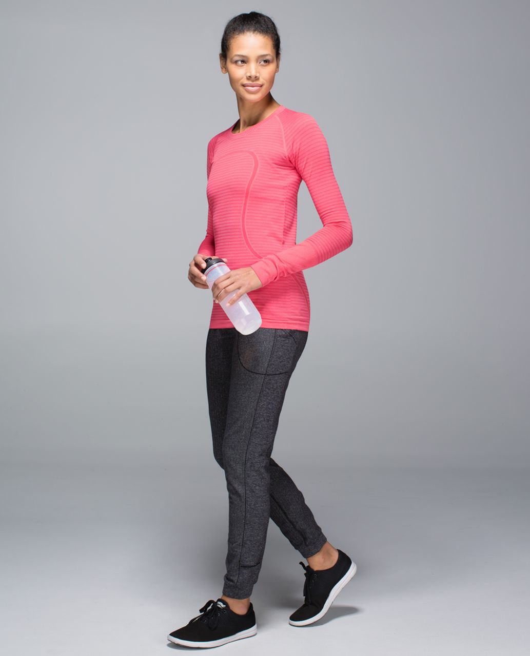 Lululemon Run:  Swiftly Tech Long Sleeve Crew - Rugby Stripe Tonal Heathered Boom Juice