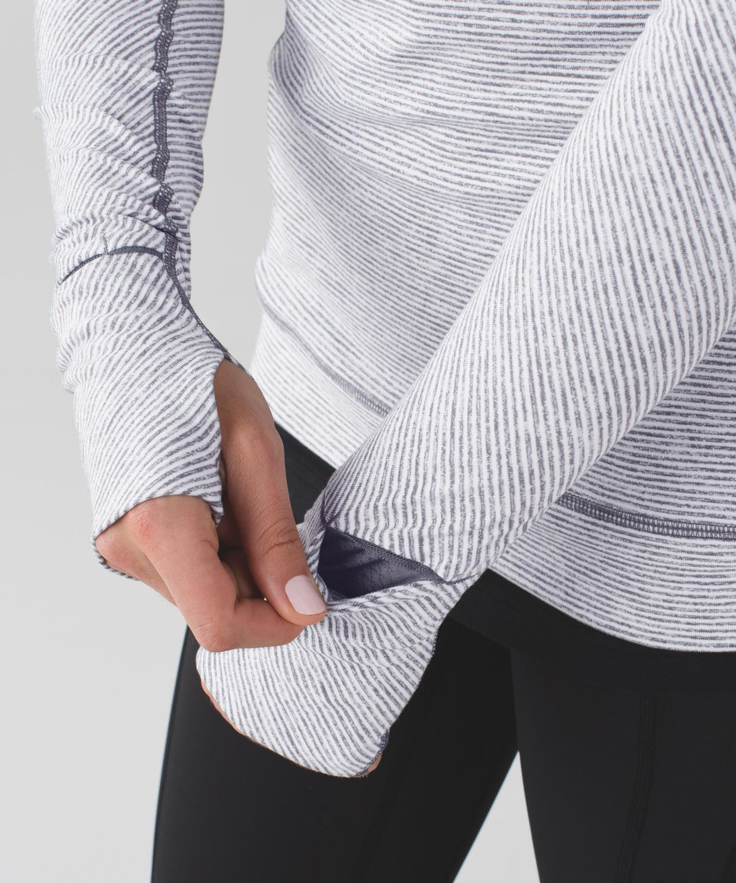 Lululemon Think Fast Long Sleeve - Tonka Stripe Heathered Slate