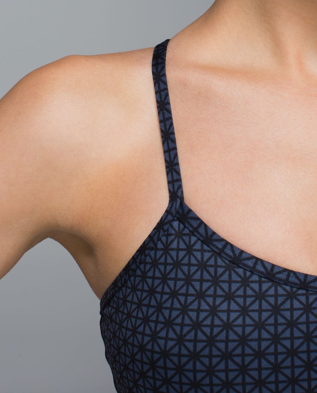 Lululemon Power Y Tank *Luon - Tri Geo Printed Inkwell Black