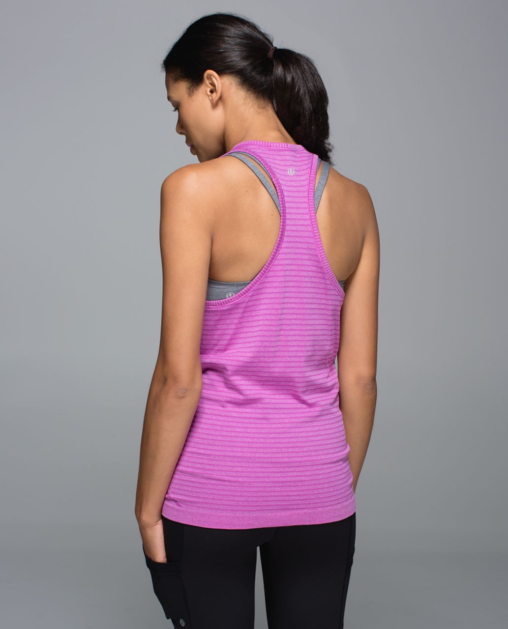 Lululemon Run:  Swiftly Tech Tank - Rugby Stripe Tonal Heathered Ultra Violet