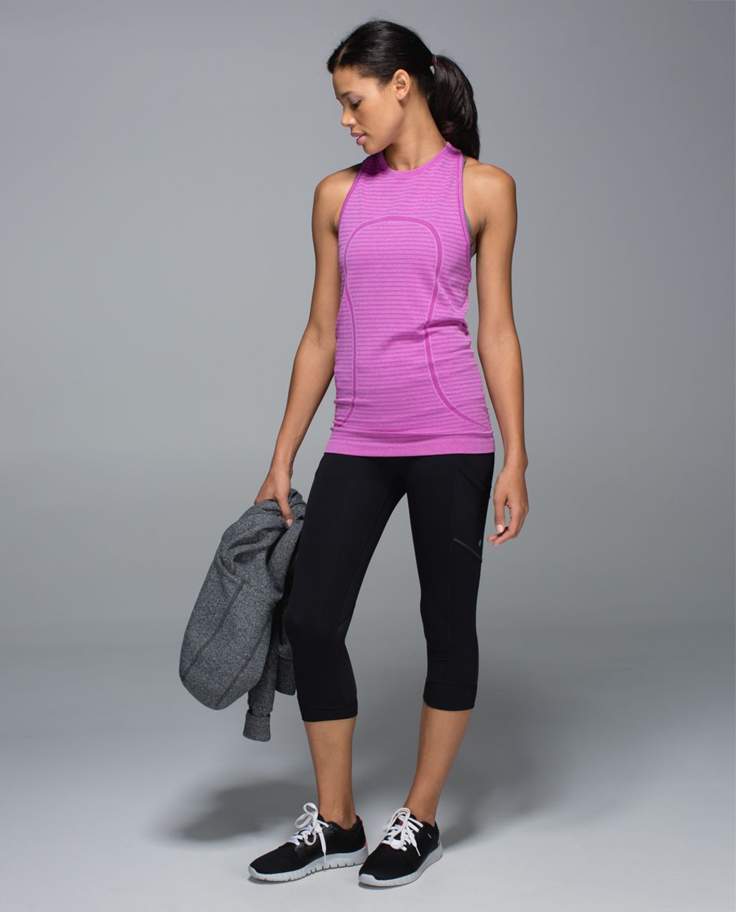 Lululemon Run:  Swiftly Tech Tank - Rugby Stripe Tonal Heathered Ultra Violet