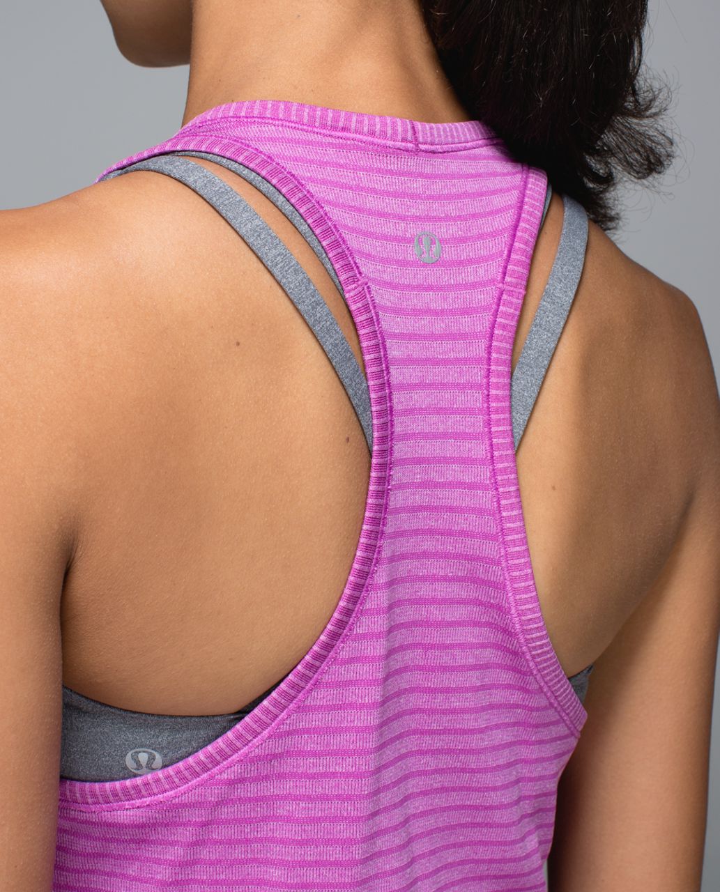 Lululemon Run:  Swiftly Tech Tank - Rugby Stripe Tonal Heathered Ultra Violet