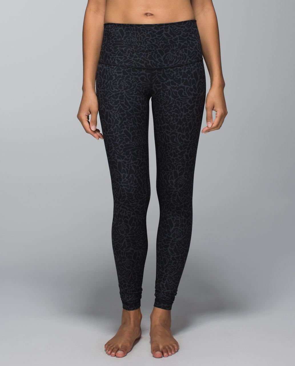 Lululemon Wunder Under Pant *Full-On Luon (Roll Down) - Heat Wave White  Black - lulu fanatics