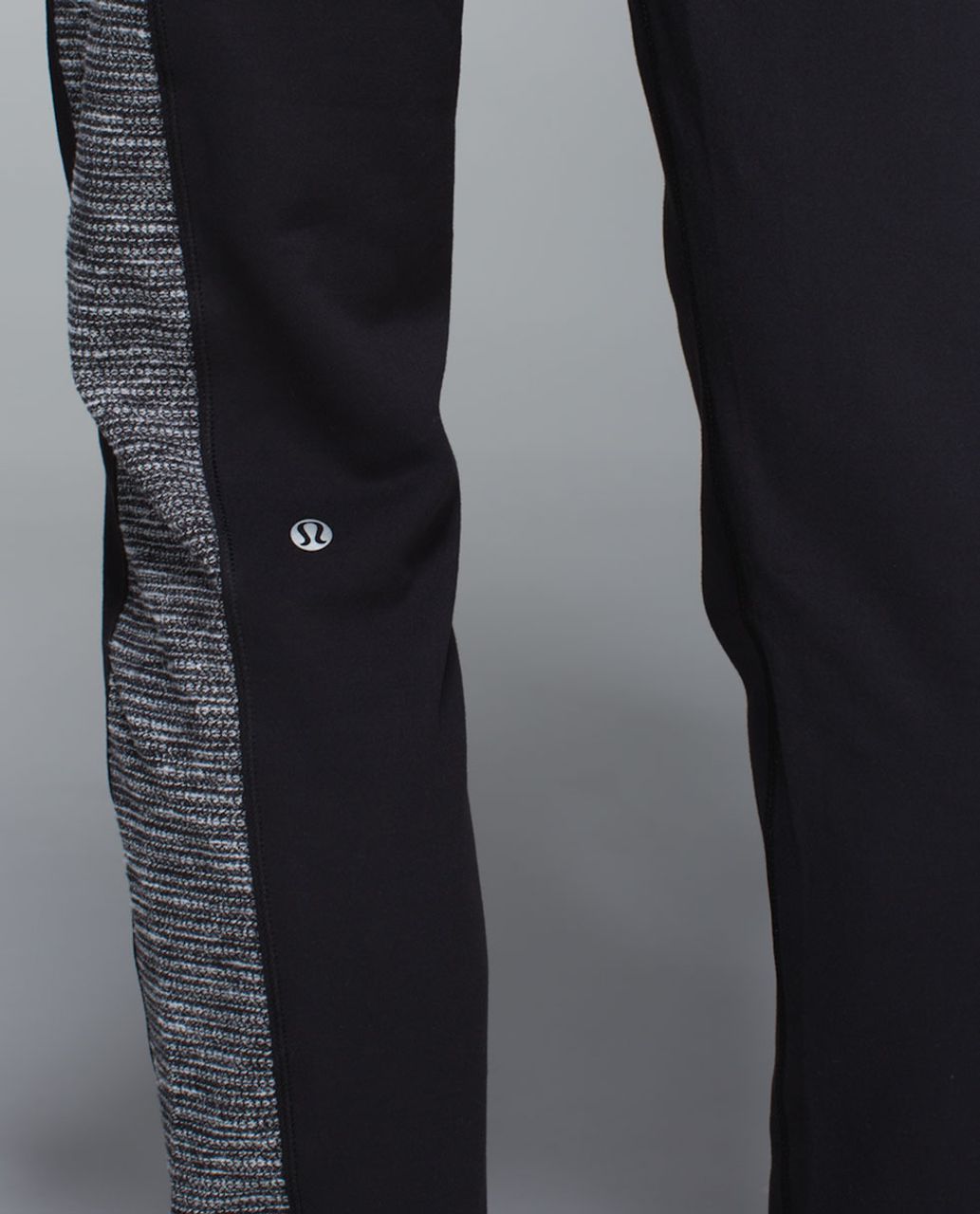 Lululemon Base Runner Pant - Black / Parallel Stripe Black White / Coco Pique Black