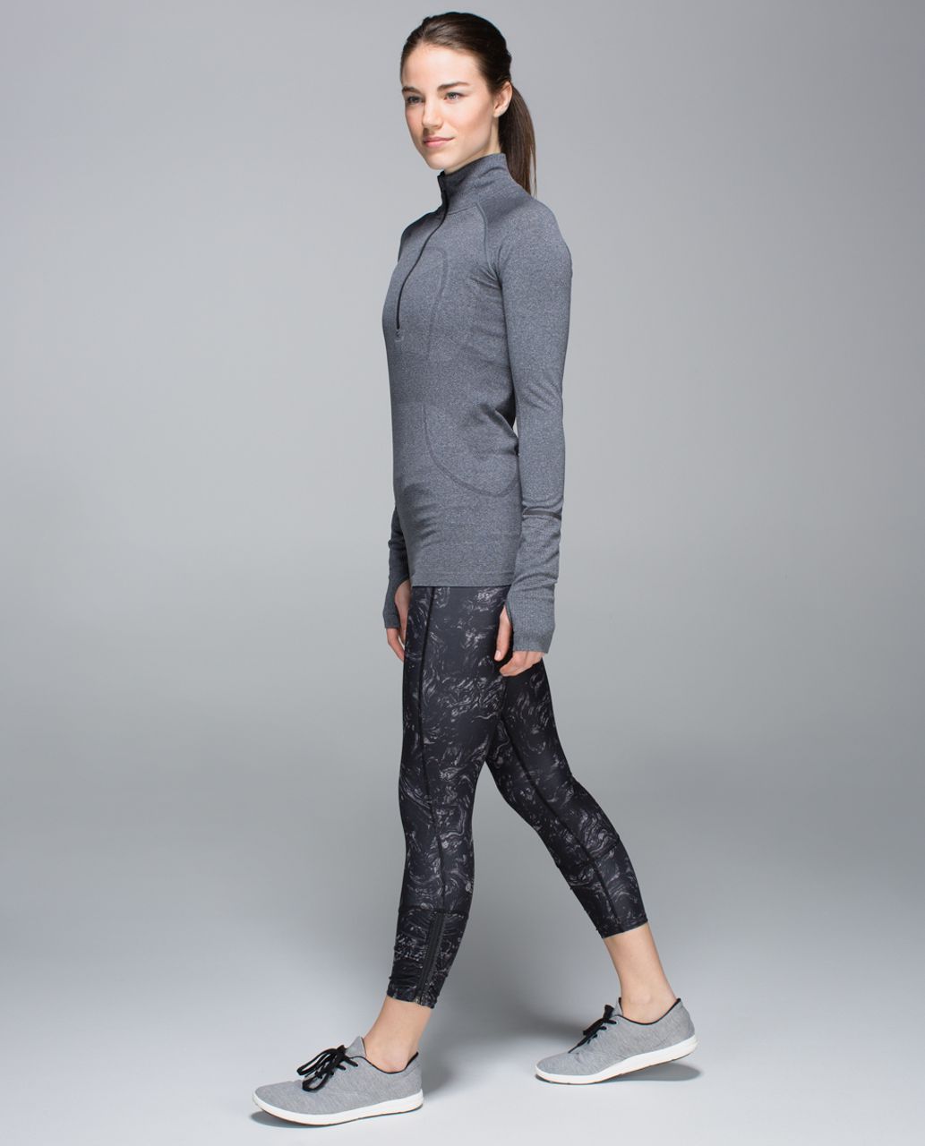 Lululemon Runday Crop *Full-On Luxtreme - Arsenal Ambient Grey Black