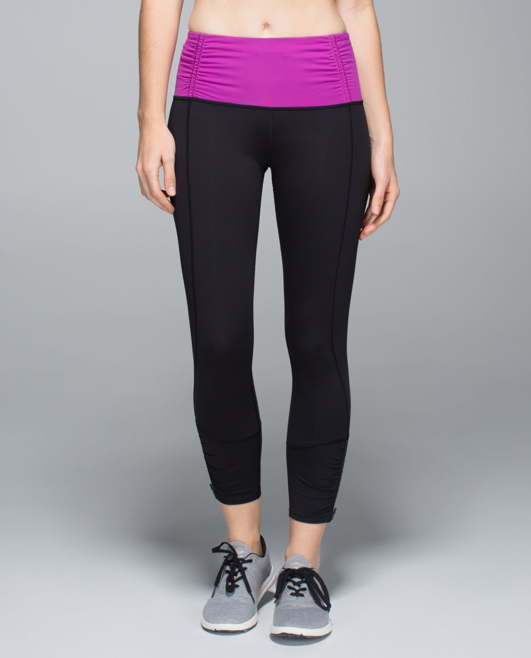 Lululemon Runday Crop - Black /  Ultra Violet