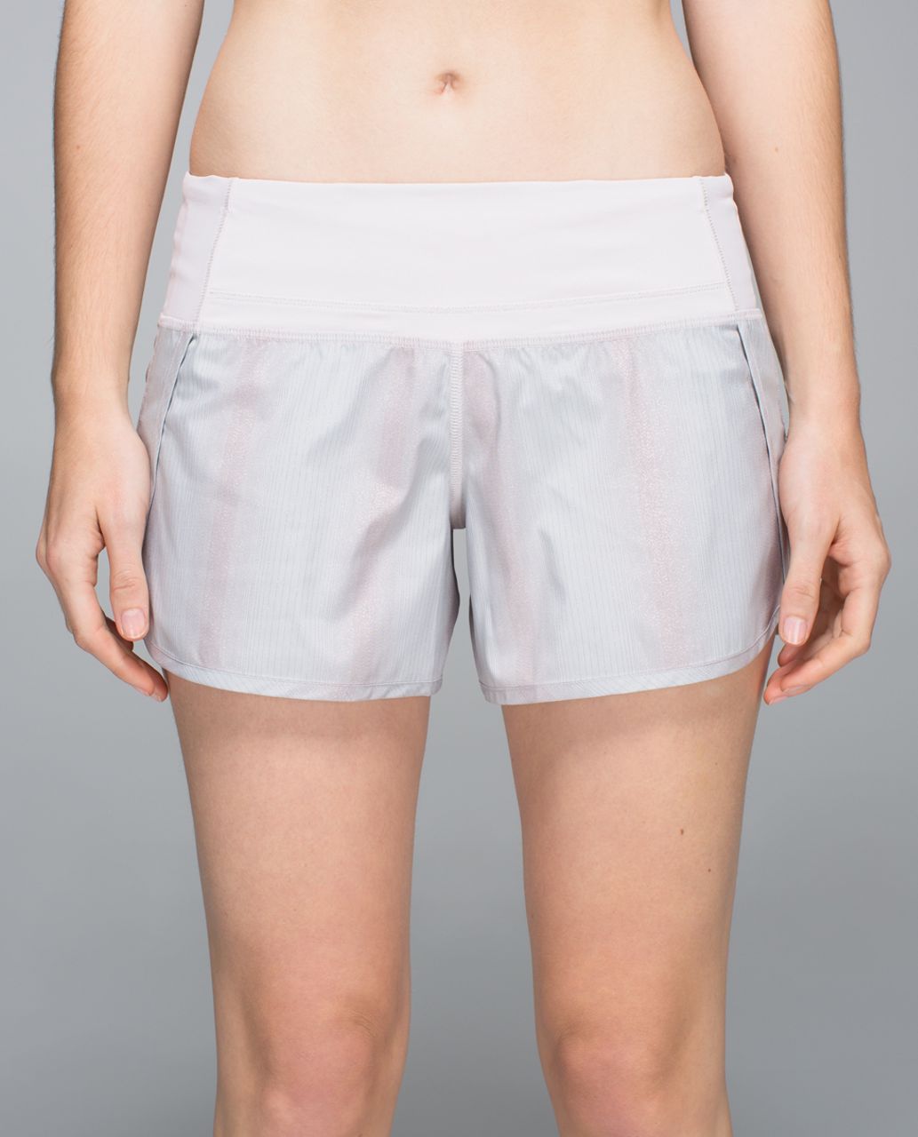 Lululemon Run Times Short *2-way Stretch - Sparkle Swift Heathered Silver Spoon Neutral Blush / Neutral Blush