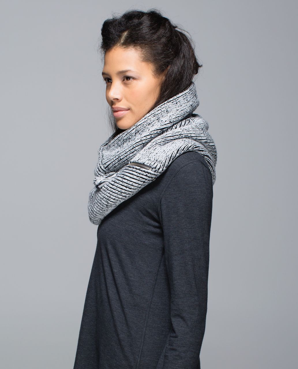 Lululemon Totally Toasty Neck Warmer - Black / Heathered Nimbus