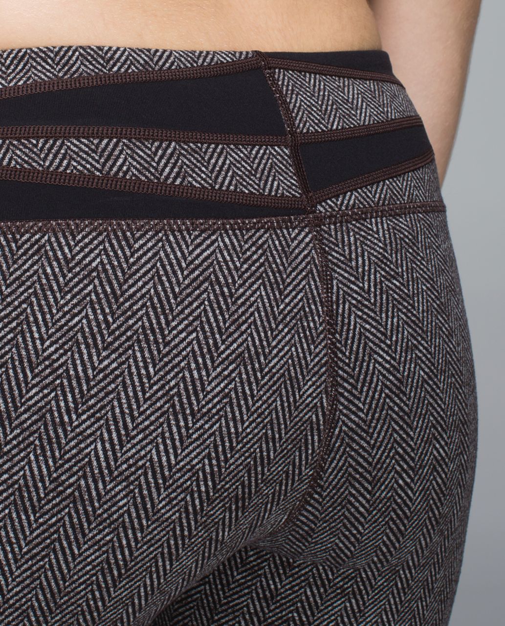 Lululemon Wunder Under Pant Giant Herringbone Brown Black