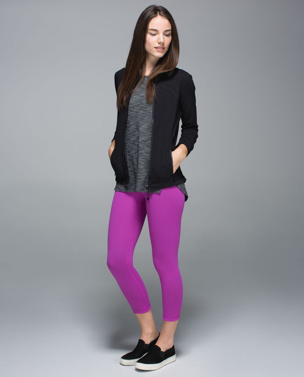 Lululemon Wunder Under Crop II (Reversible) - Black /  Ultra Violet