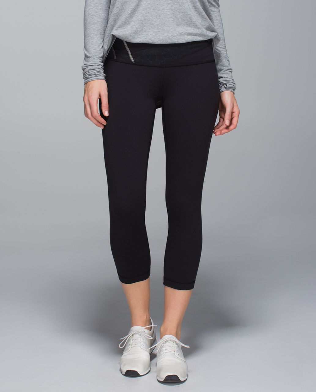 Lululemon Wunder Under Crop *Full-On Luon - Black / Wi14 Quilt 12