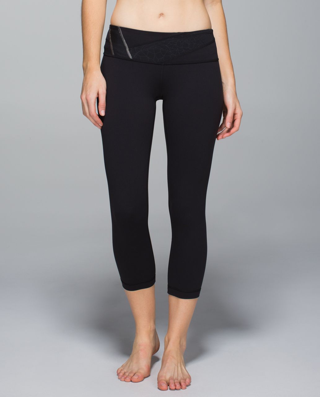 Lululemon Wunder Under Crop *Full-On Luon - Black / Wi14 Quilt 12