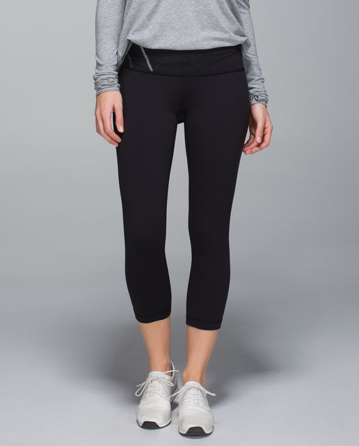 Lululemon Wunder Under Crop *Full-On Luon - Black / Su14 Quilt 18 ...