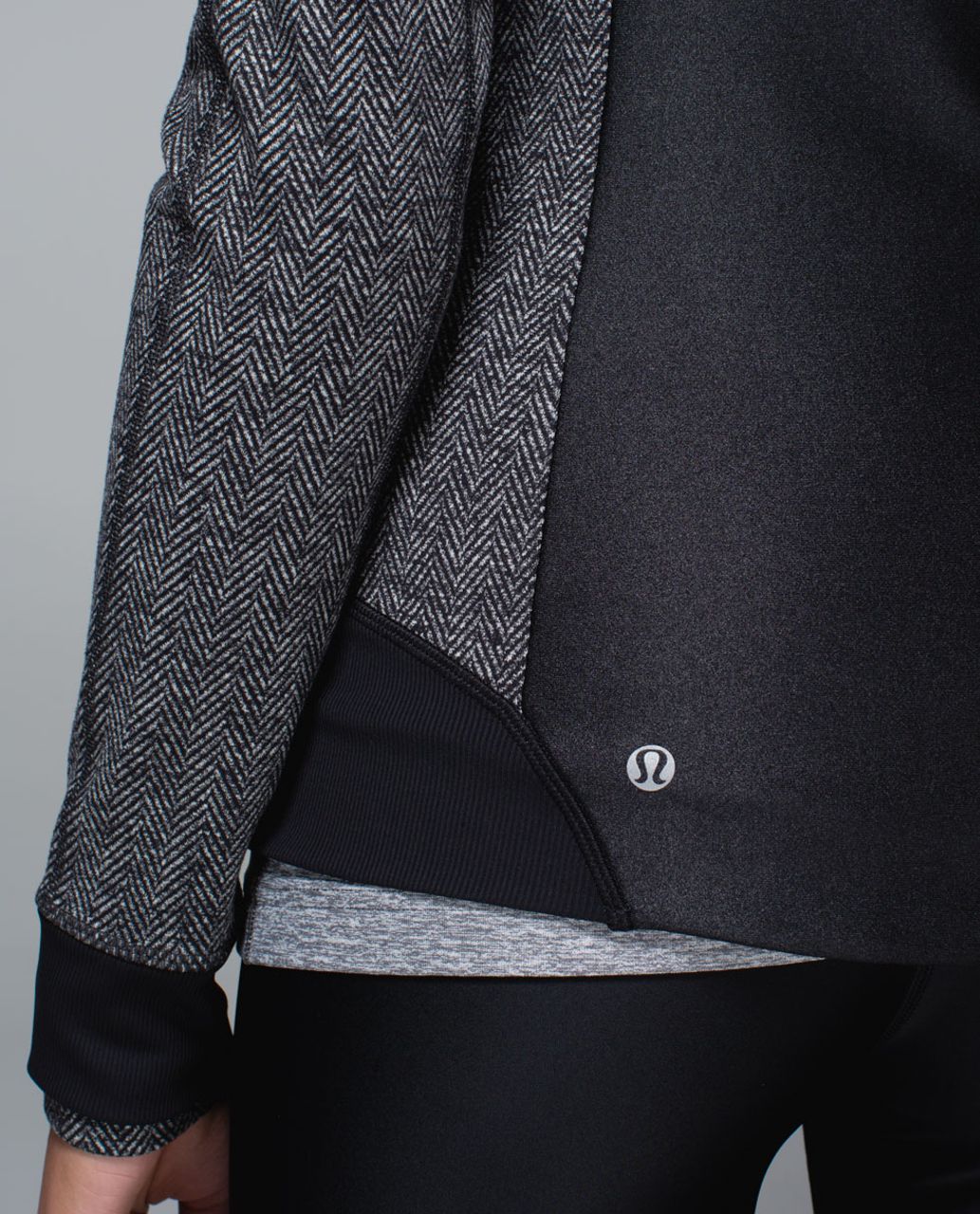 lululemon athletica, Jackets & Coats, Lululemon Emerge Renewed  Asymmetricalzip Moto Jacket In Black Herringbone