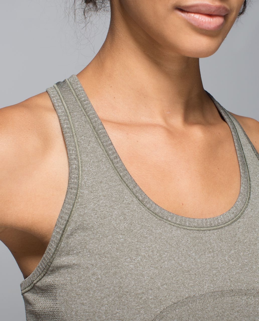 Lululemon Run:  Swiftly Tech Racerback - Heathered Fatigue Green