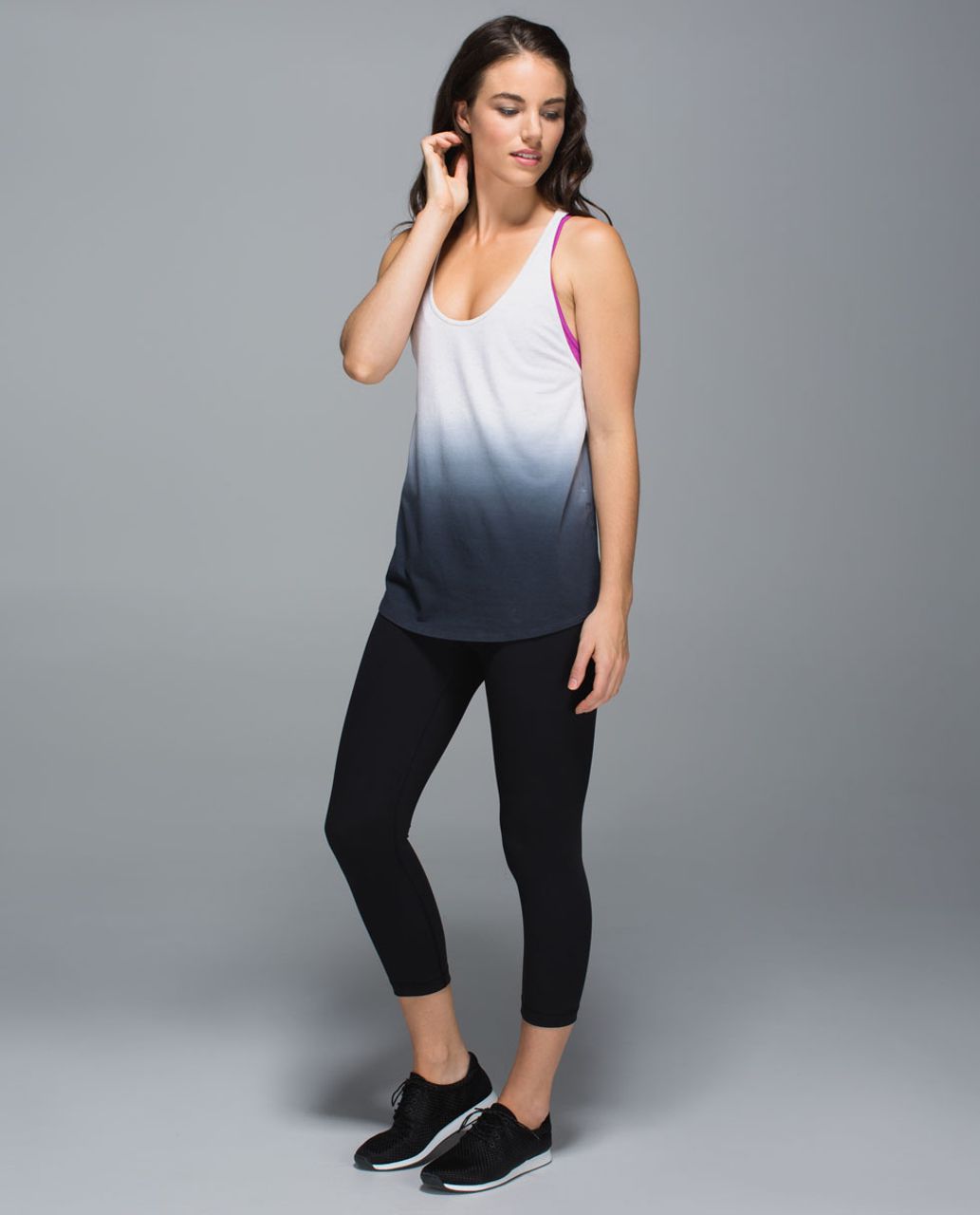 Lululemon Om Racerback Heathered White Black Lulu Fanatics 2199