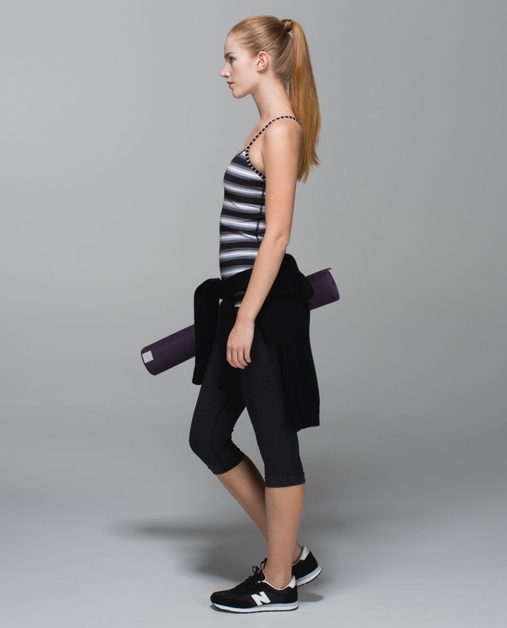 Lululemon Power Y Tank *Luon - Capilano Stripe Black White - lulu fanatics