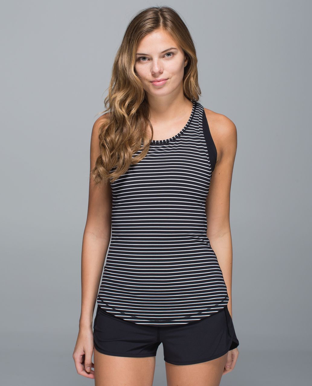 Lululemon Think Fast Tank - Parallel Stripe Black White