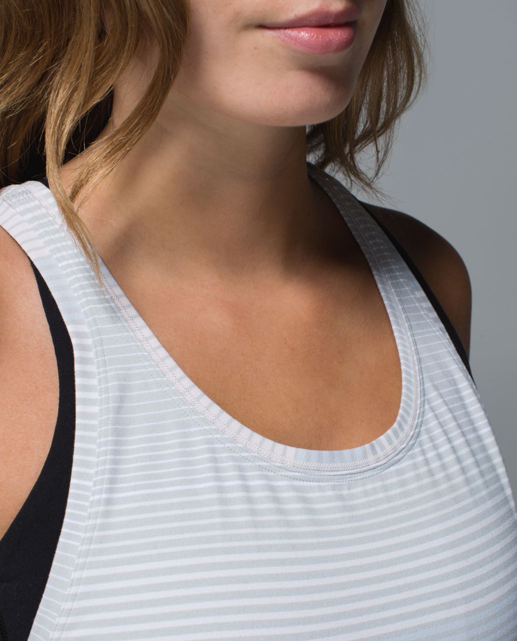 Lululemon Think Fast Tank - Om Stripe Heathered Silver Spoon Multi