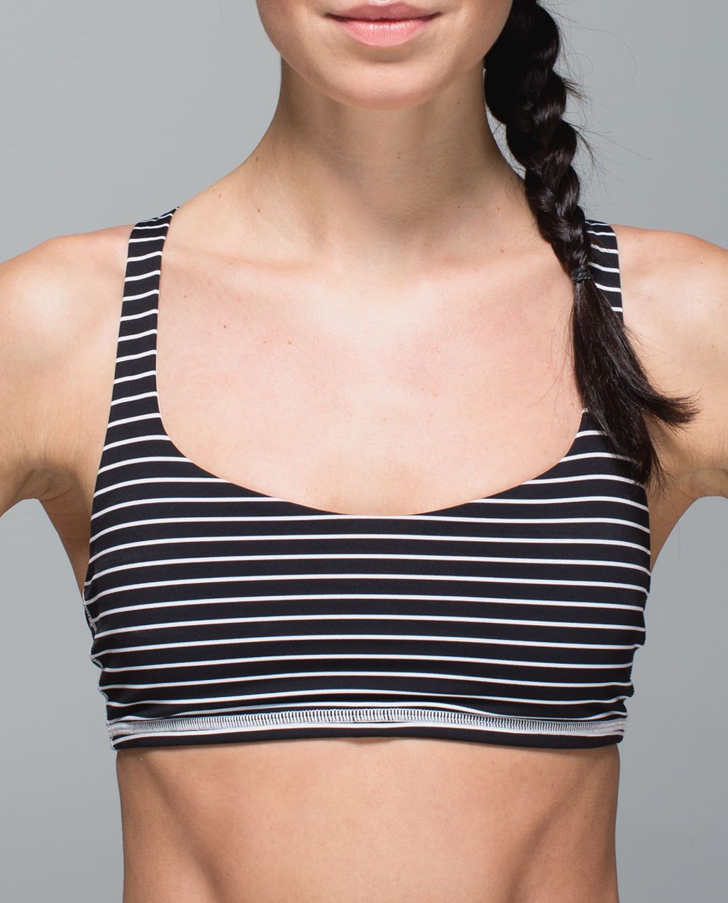 Lululemon Free To Be Bra - Parallel Stripe Black White / Silver Spoon