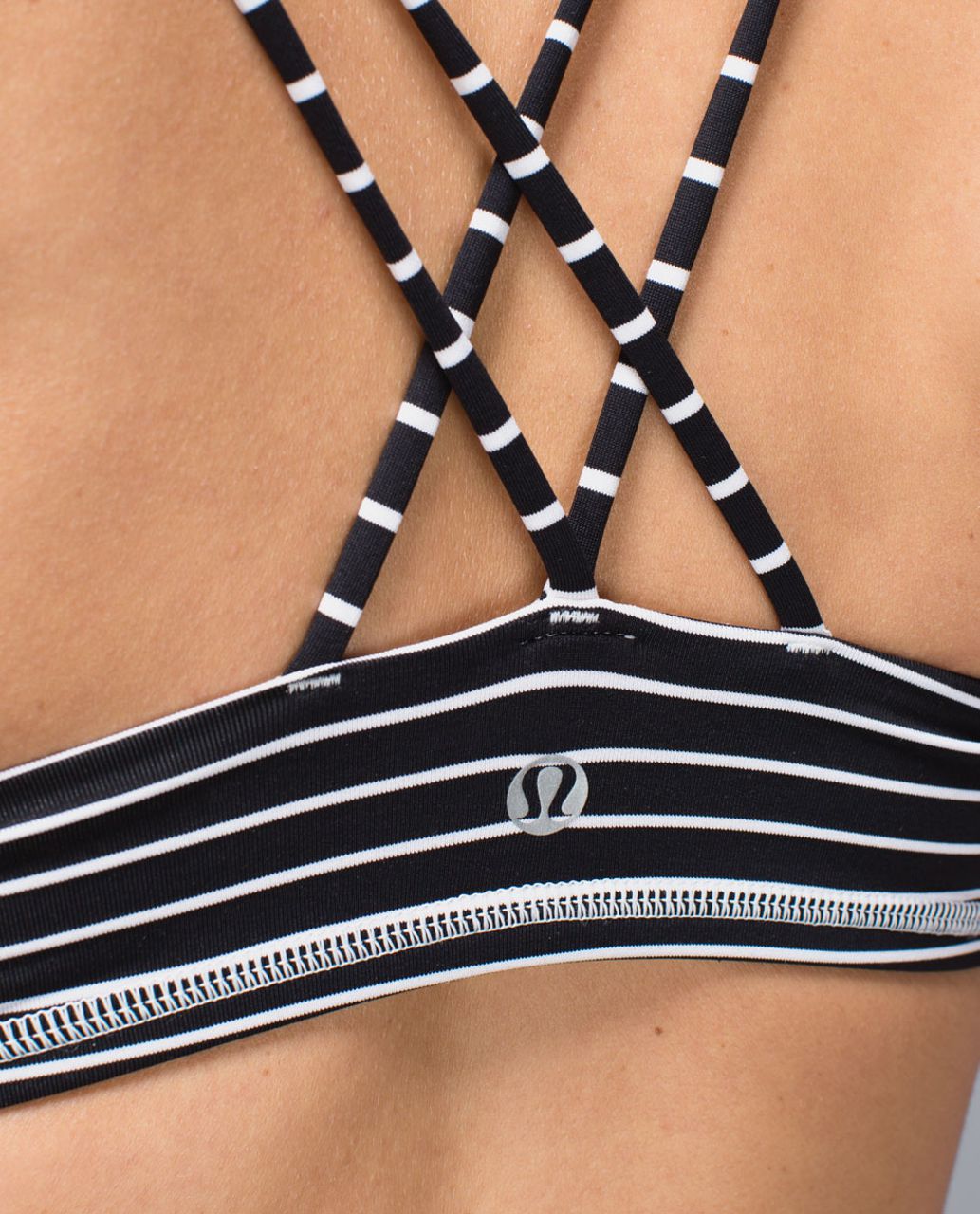 Lululemon Free To Be Bra - Parallel Stripe Black White / Silver Spoon