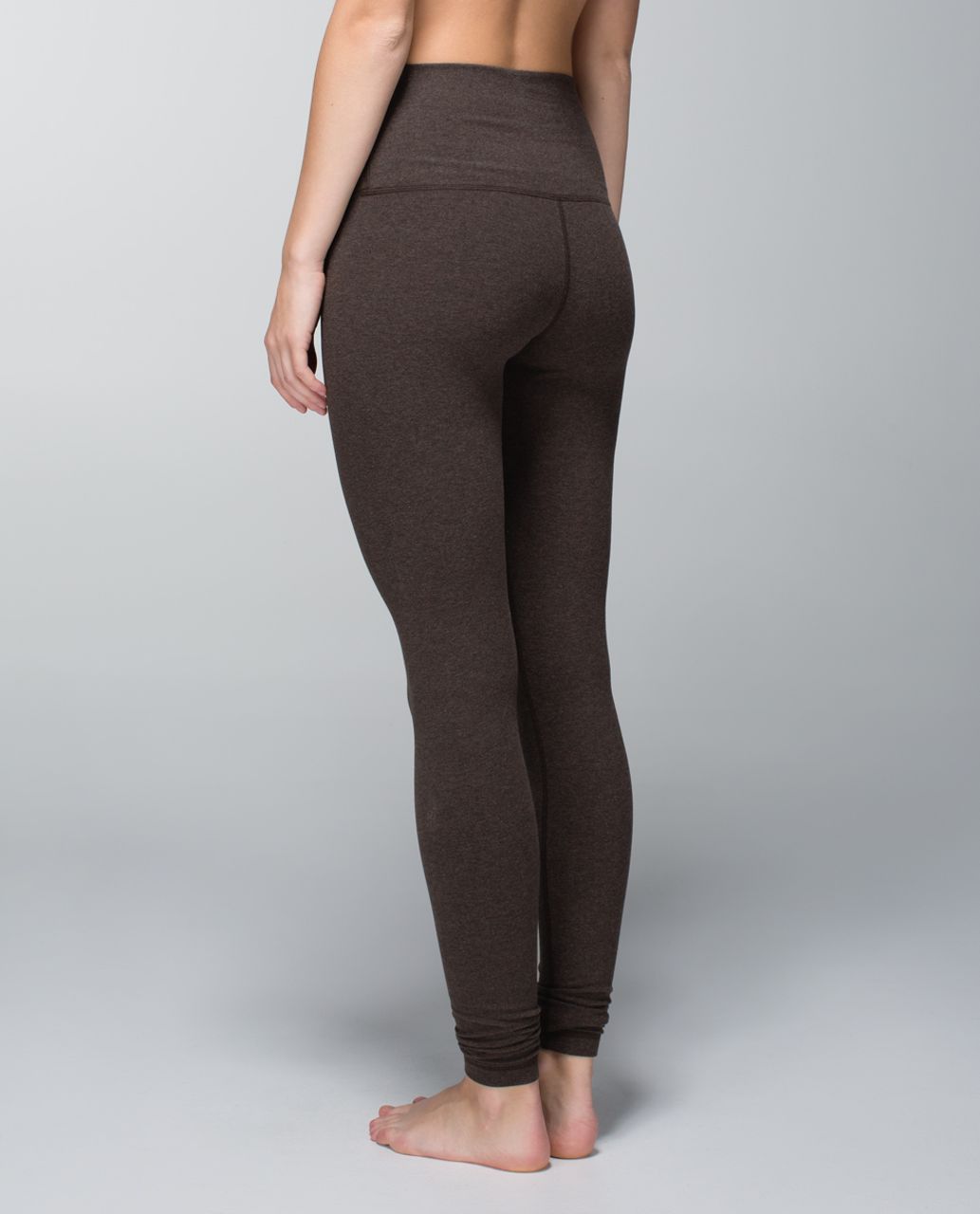 Lululemon Wunder Under Pant *Cotton (Roll Down) - Heathered Bark Chocolate