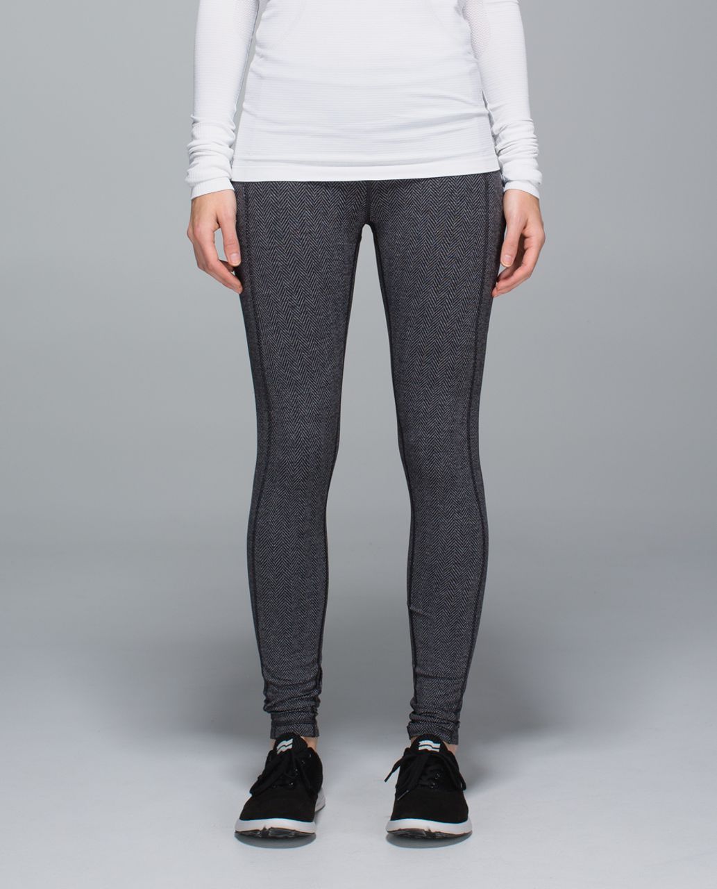 Lululemon Speed Tight II - Giant Herringbone Black Heathered Black