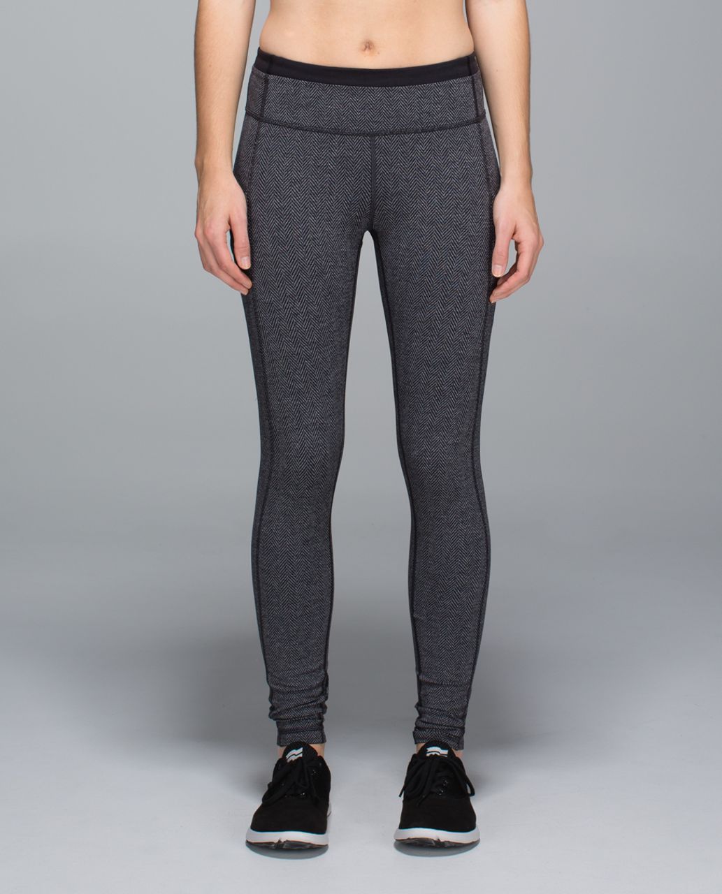 Lululemon Speed Tight II - Giant Herringbone Black Heathered Black