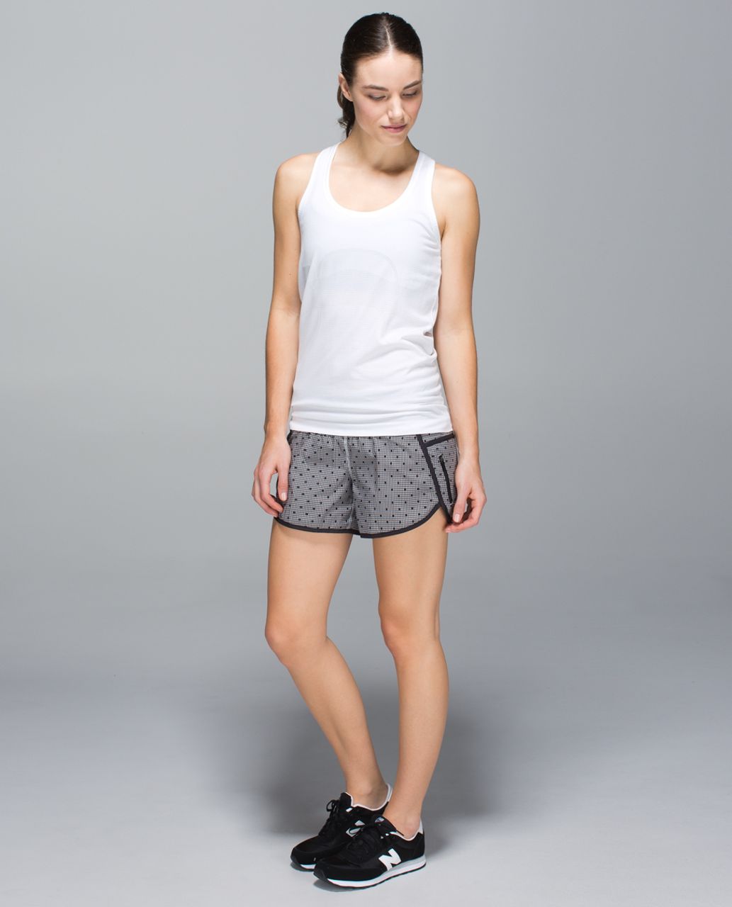 Lululemon Tracker Short II *2-way Stretch - Dottie Eighth Gingham White Black / Black