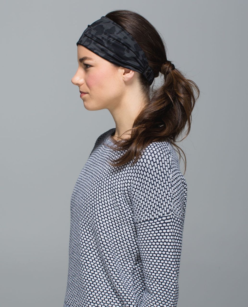 Lululemon Bang Buster Headband *Reversible - Animal Swirl Deep Coal Black