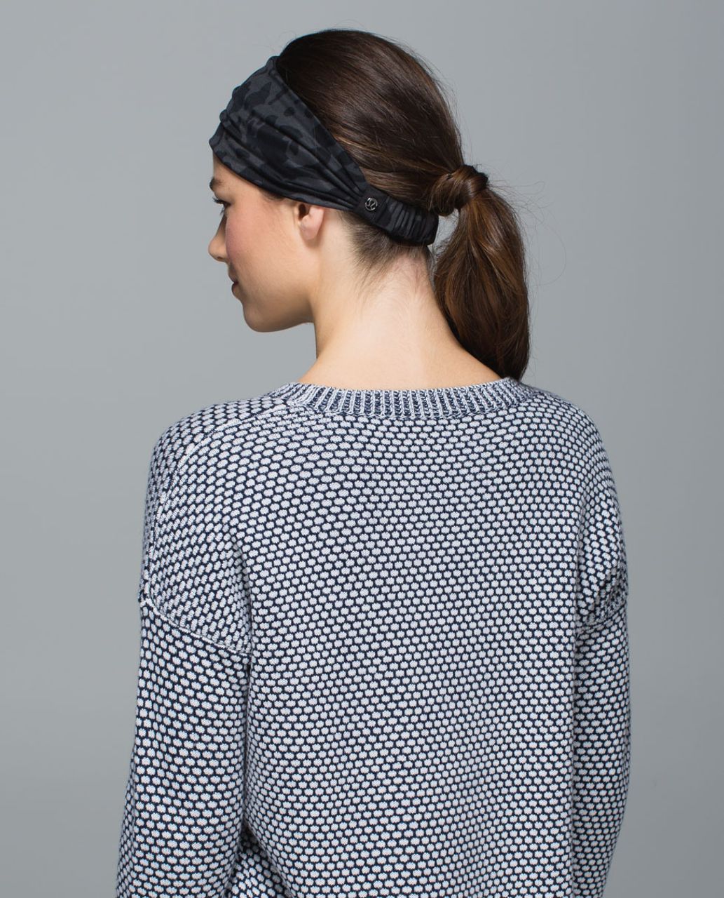 Lululemon Bang Buster Headband *Reversible - Animal Swirl Deep Coal Black