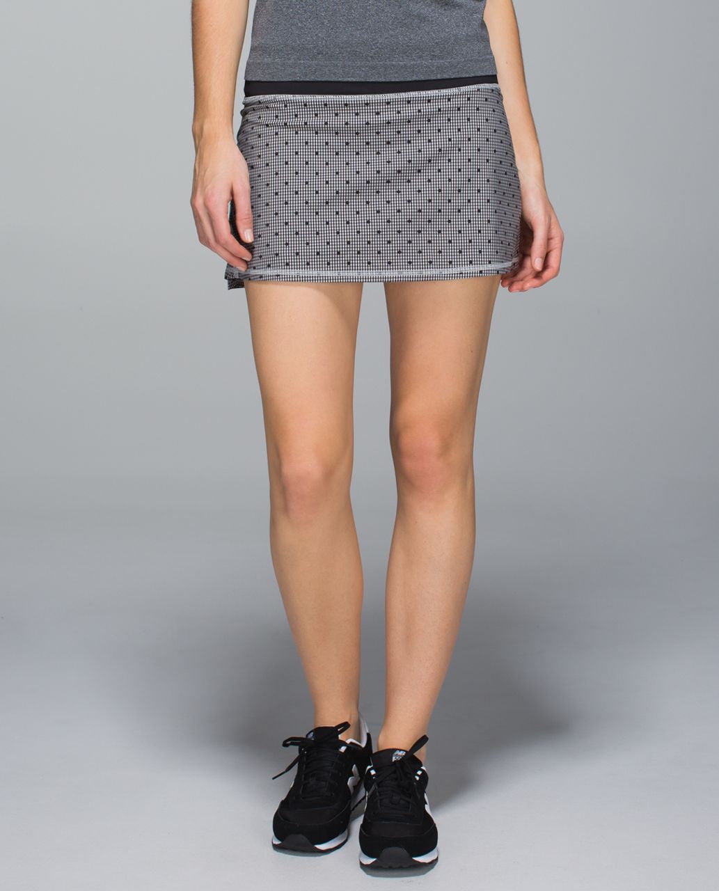 Lululemon Run:  Pace Setter Skirt *2-way Stretch (Regular) - Dottie Eighth Gingham White Black / Black