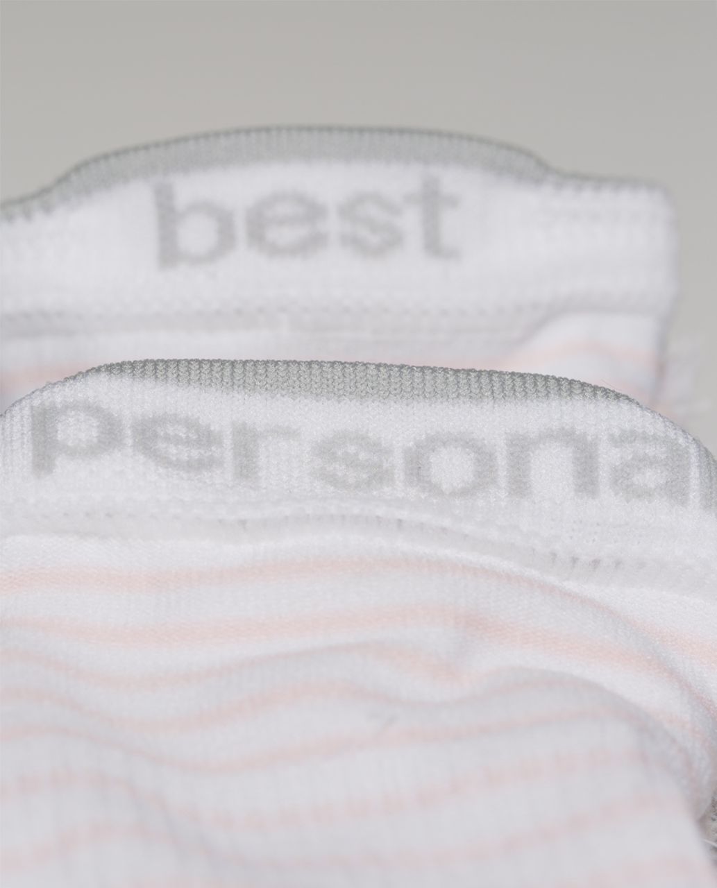 Lululemon Women's Ultimate Padded Run Sock - 4x10 Stripe Ambient Grey Rose Bud