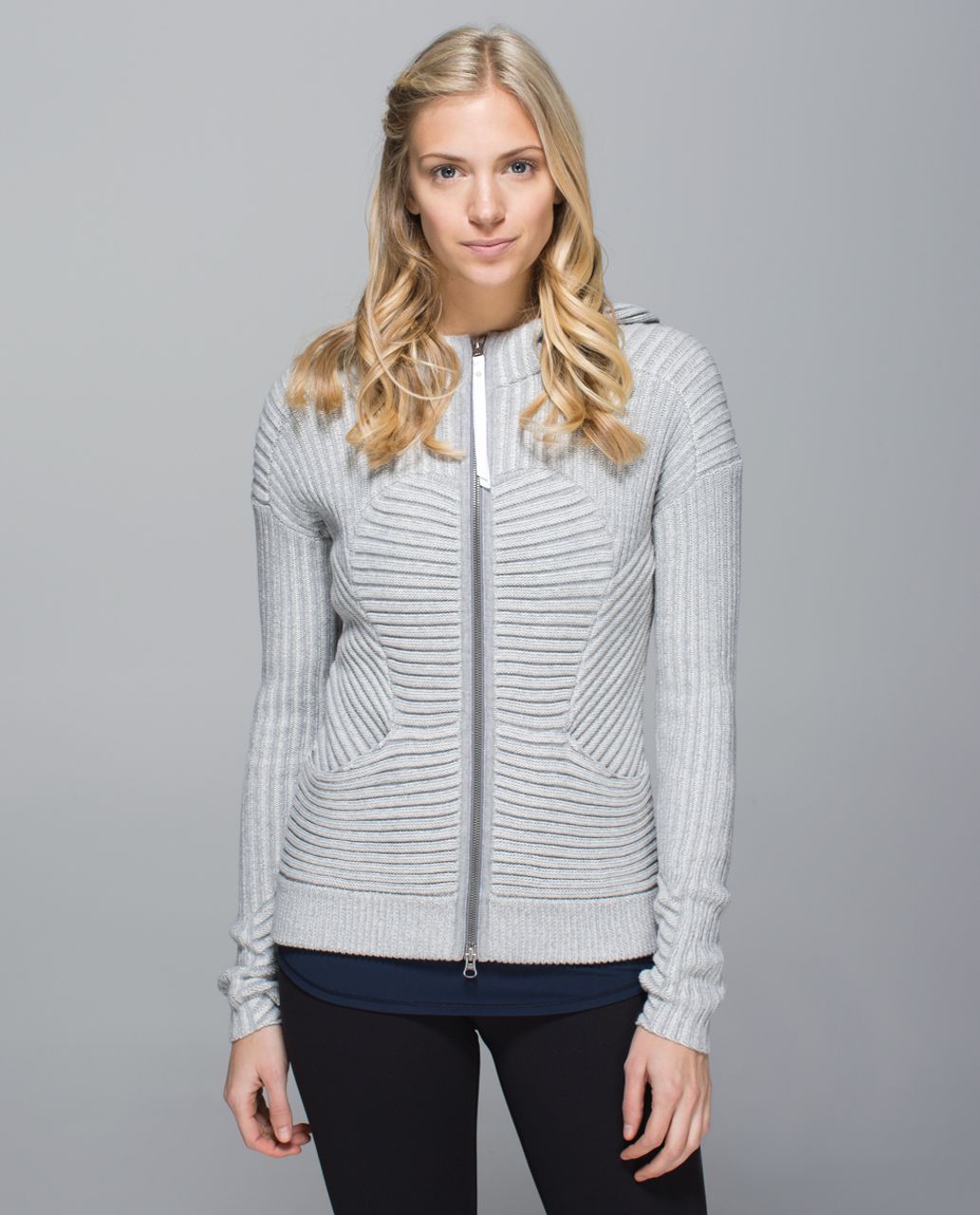 Lululemon Embrace Hoodie *Knit - Heathered Medium Grey / White