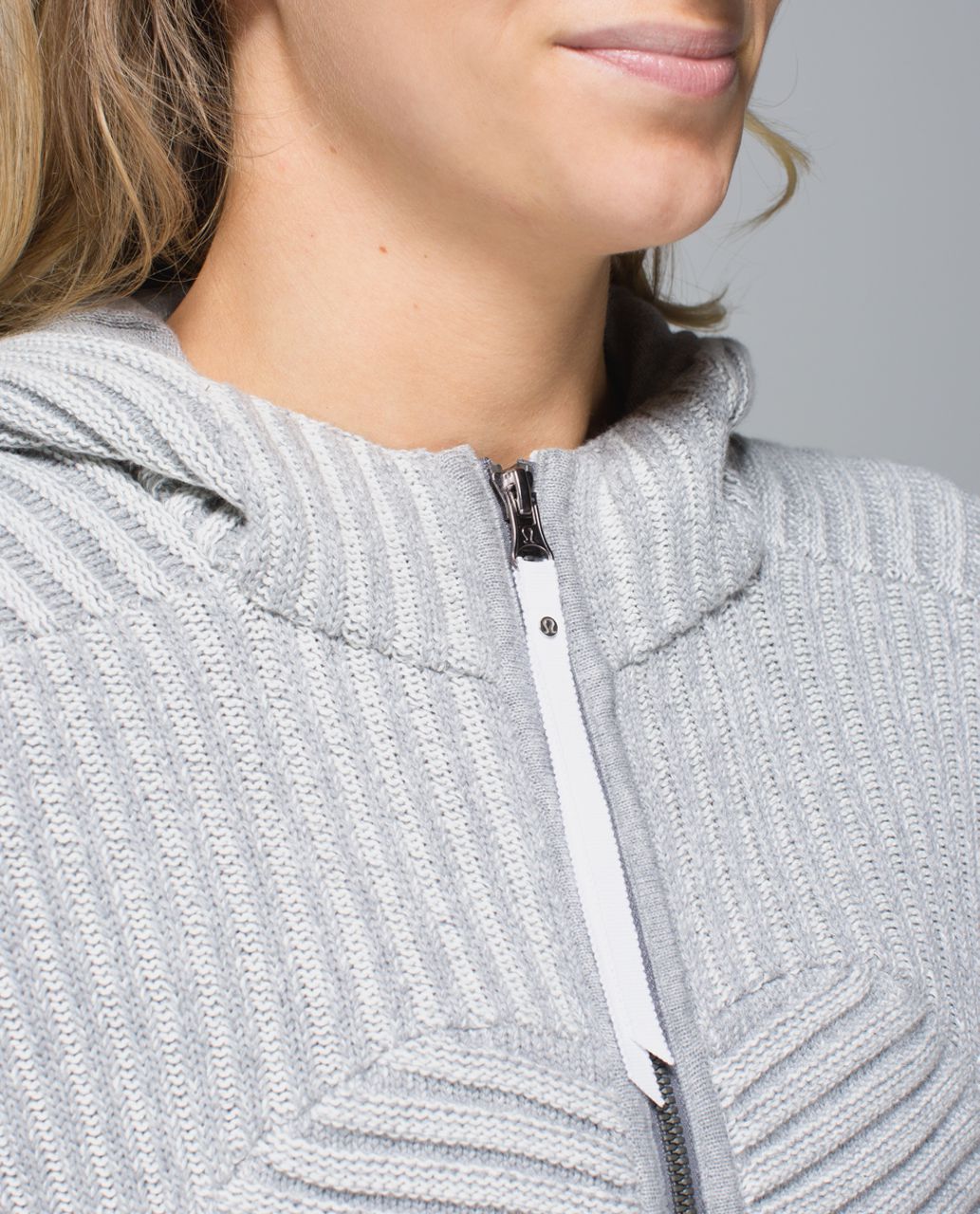 Lululemon Embrace Hoodie *Knit - Heathered Medium Grey / White