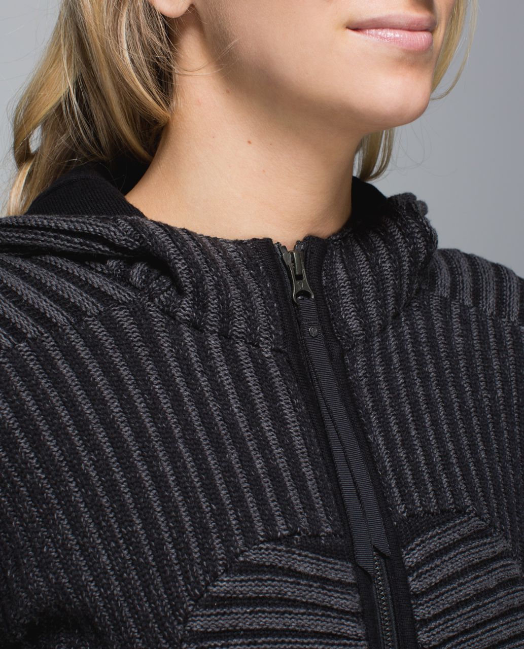 Lululemon Embrace Hoodie *Knit - Black / Heathered Dark Grey