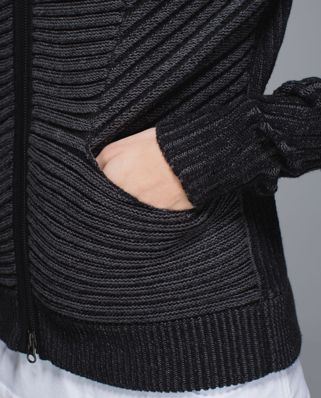 Lululemon Embrace Hoodie *Knit - Black / Heathered Dark Grey